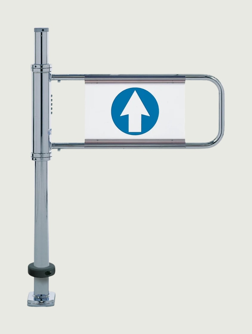 Checkout-mounted lane closure gate